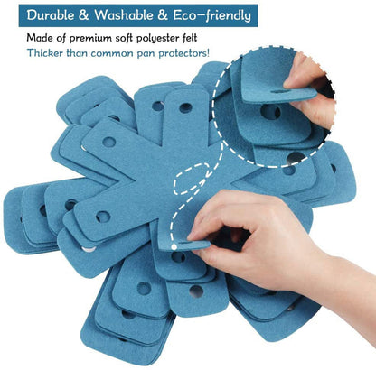 Pot Pan Protectors, Set of 12 and 4 Different Sizes, Larger & Thicker Pan Pot Separator Pads for Stacking and V1189-LWWAL-20260325-00548