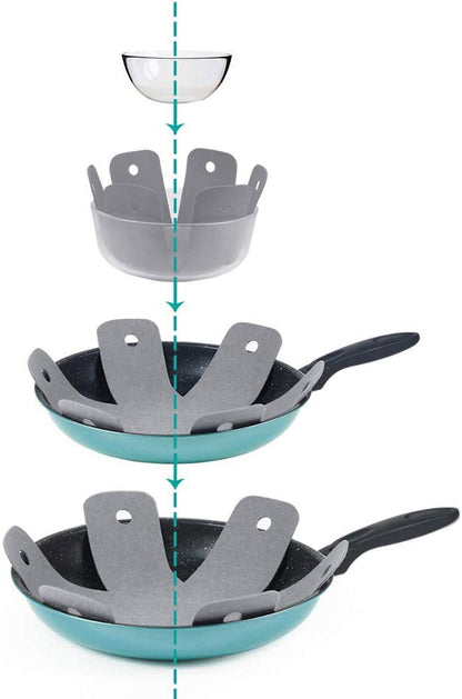 Pot Pan Protectors, Set of 12 and 4 Different Sizes, Larger & Thicker Pan Pot Separator Pads for Stacking and V1189-LWWAL-20260325-00549