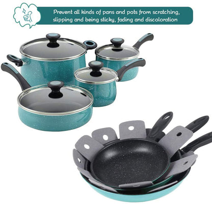 Pot Pan Protectors, Set of 12 and 4 Different Sizes, Larger & Thicker Pan Pot Separator Pads for Stacking and V1189-LWWAL-20260325-00549
