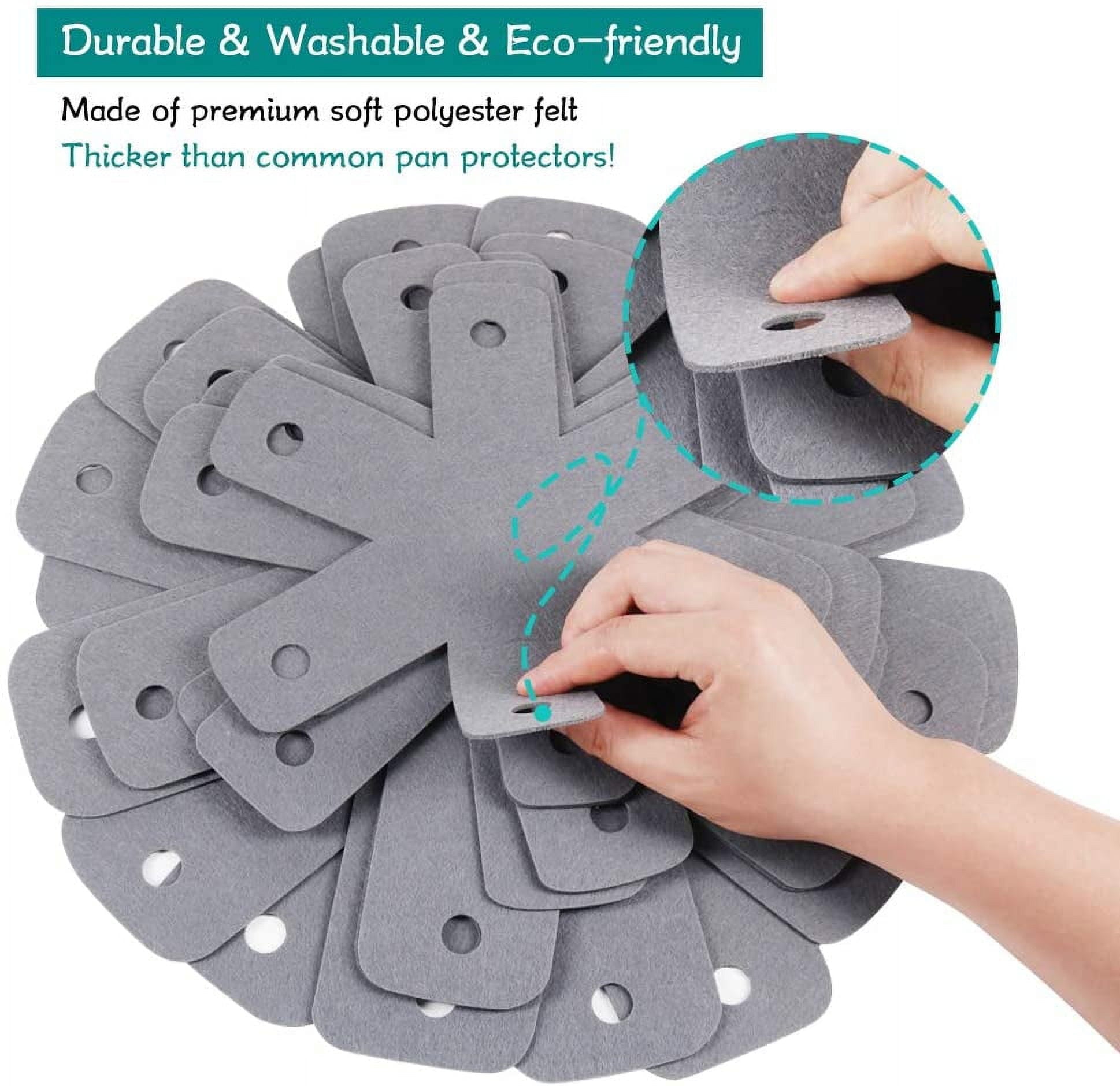 Pot Pan Protectors, Set of 12 and 4 Different Sizes, Larger & Thicker Pan Pot Separator Pads for Stacking and V1189-LWWAL-20260325-00549