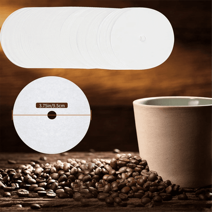 400Pcs Unbleached Percolator Coffee Filters, 3.75In Disposable Coffee Paper Filter, Disc Coffee Filters White V1189-LWWAL-20260325-00552