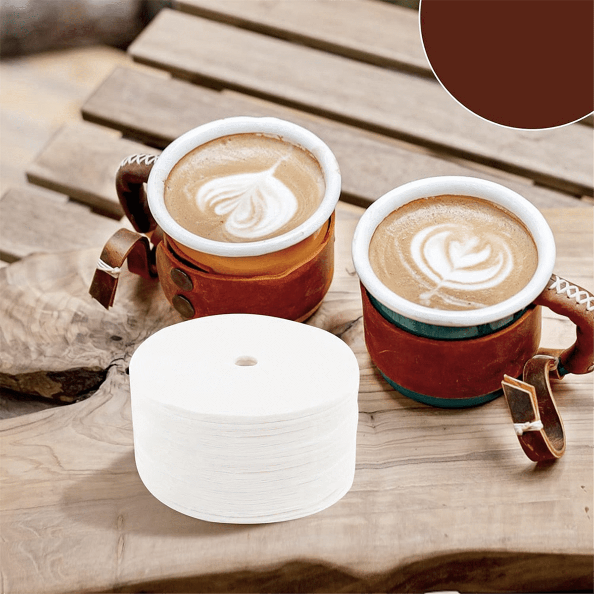 400Pcs Unbleached Percolator Coffee Filters, 3.75In Disposable Coffee Paper Filter, Disc Coffee Filters White V1189-LWWAL-20260325-00552