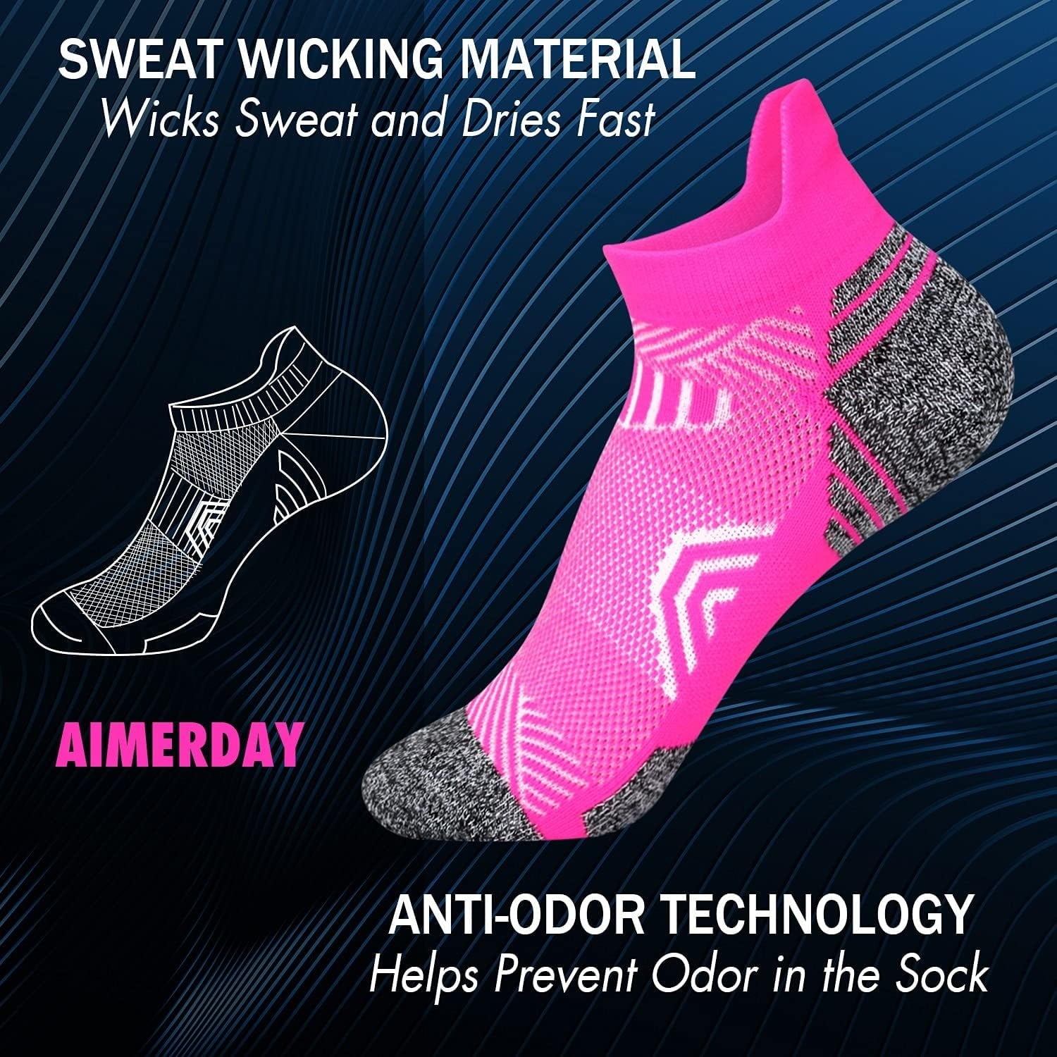 Tsoduce 5 Pairs Athletic Ankle Womens Socks Running Compression Socks for Women Cozy Low Cut Performance Soft V1189-LWWAL-20260325-00584