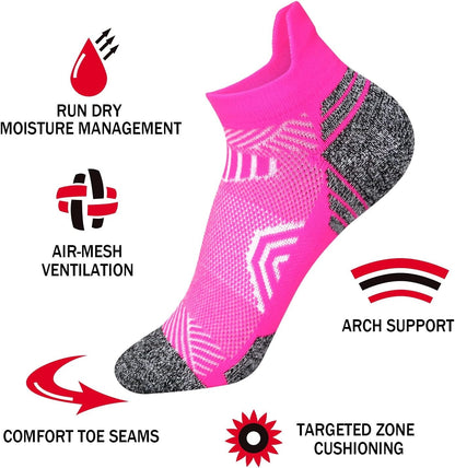 Tsoduce 5 Pairs Athletic Ankle Womens Socks Running Compression Socks for Women Cozy Low Cut Performance Soft V1189-LWWAL-20260325-00584