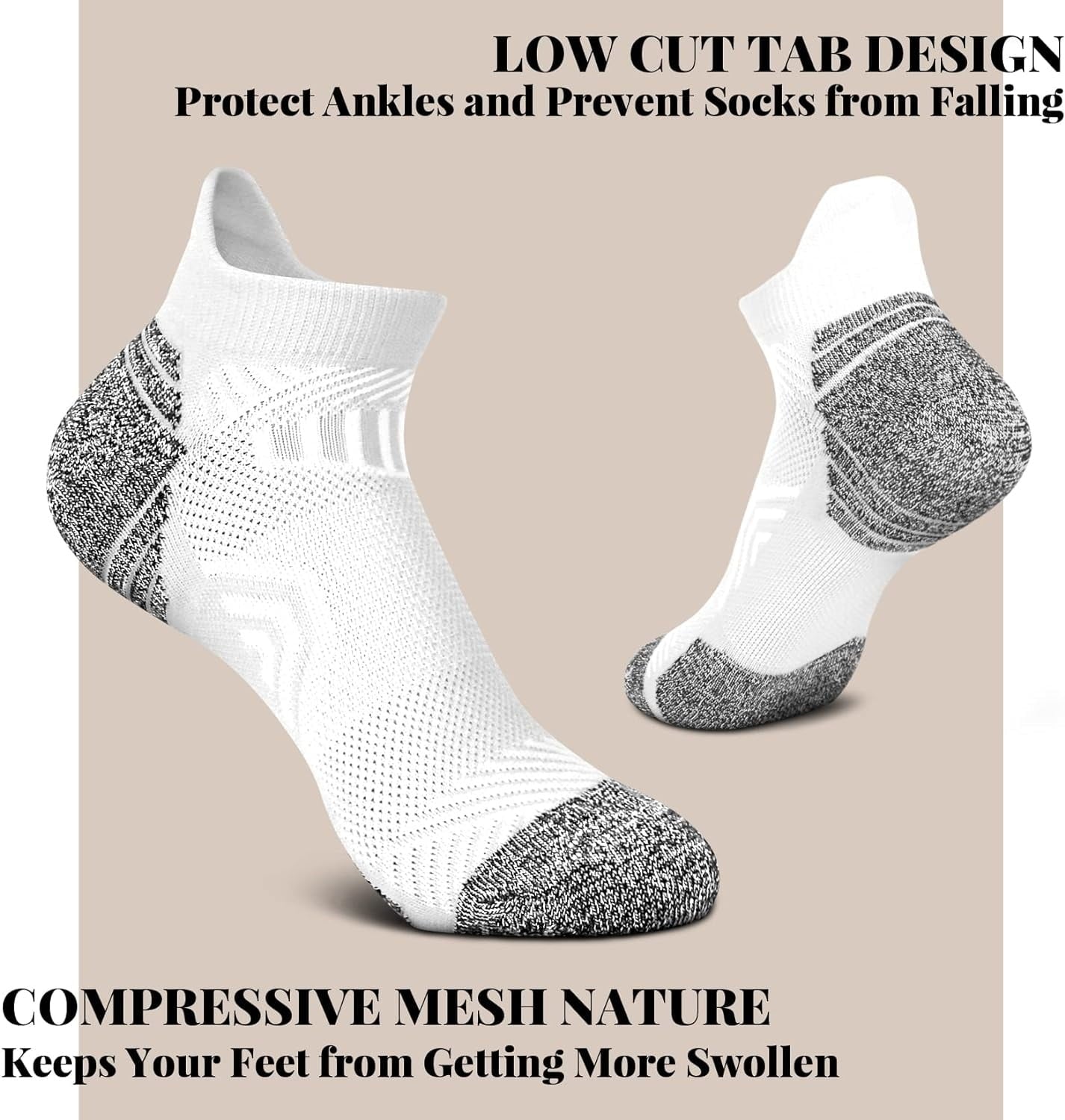 Tsoduce 5 Pairs Athletic Ankle Womens Socks Running Compression Socks for Women Cozy Low Cut Performance Soft V1189-LWWAL-20260325-00587