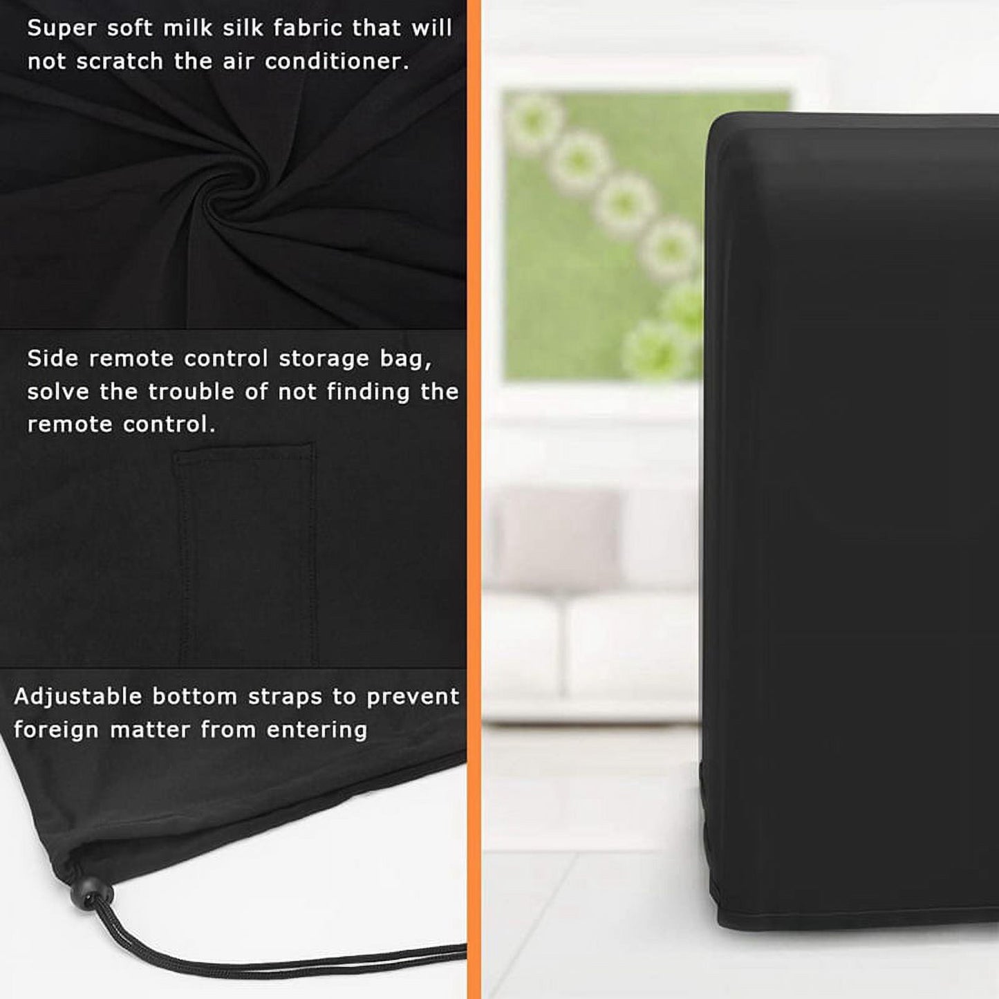 Portable Air Conditioner Cover Waterproof Matte Zipper Bag Black V1189-LWWAL-20260325-00588