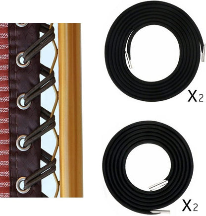 Replacement Cord for Zero Gravity Chair - 4 Pack Universal Elastic Cords Repair Tool Kit (Black) V1189-LWWAL-20260325-00589