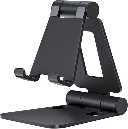 Dual Folding Cell Phone Stand, Fully Adjustable Foldable Desktop Phone Holder Cradle Dock Compatible with V1189-LWWAL-20260325-00595