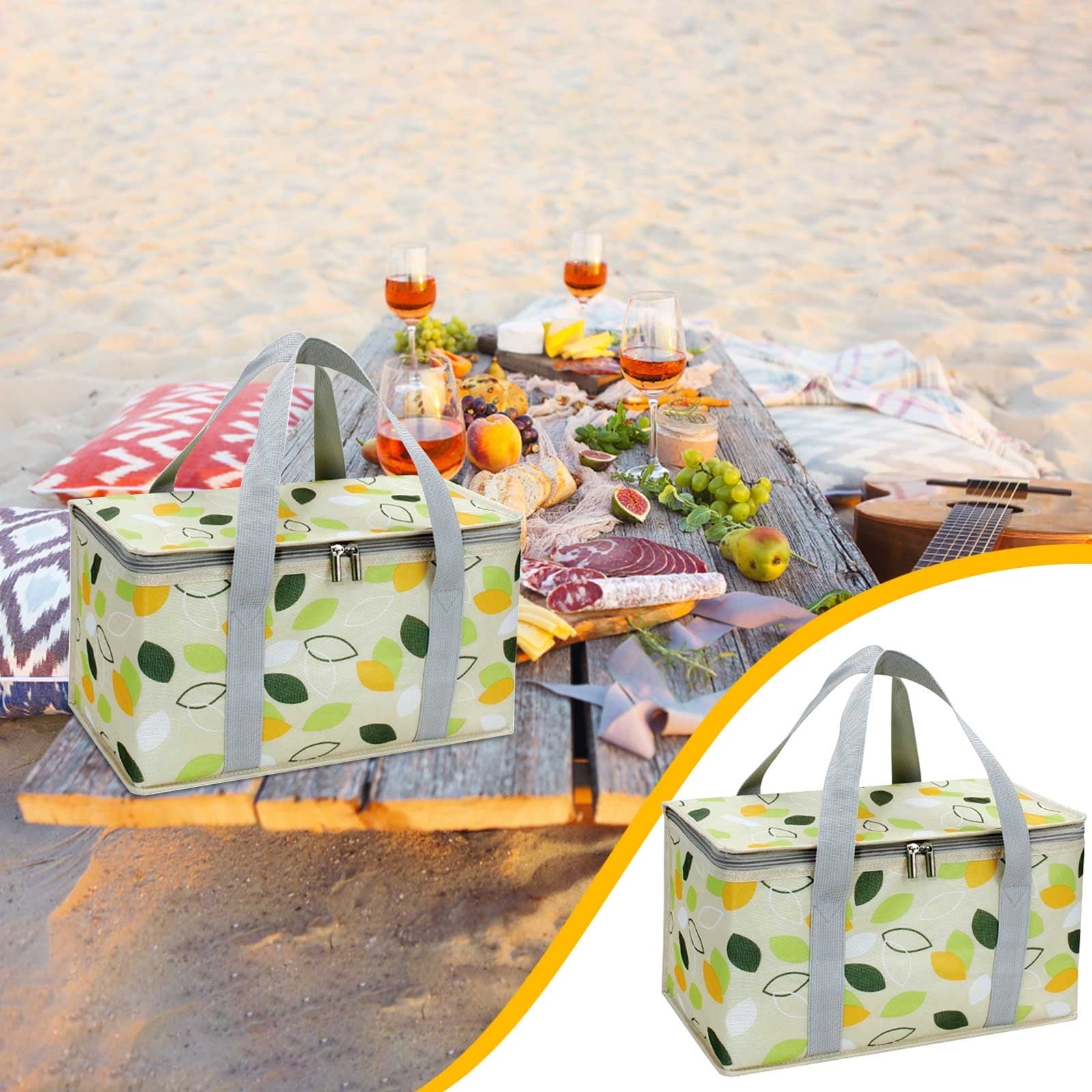 Potrochi Green Insulated Collapsible Cooler Bag for Groceries and Picnics Green V1189-LWWAL-20260325-00613