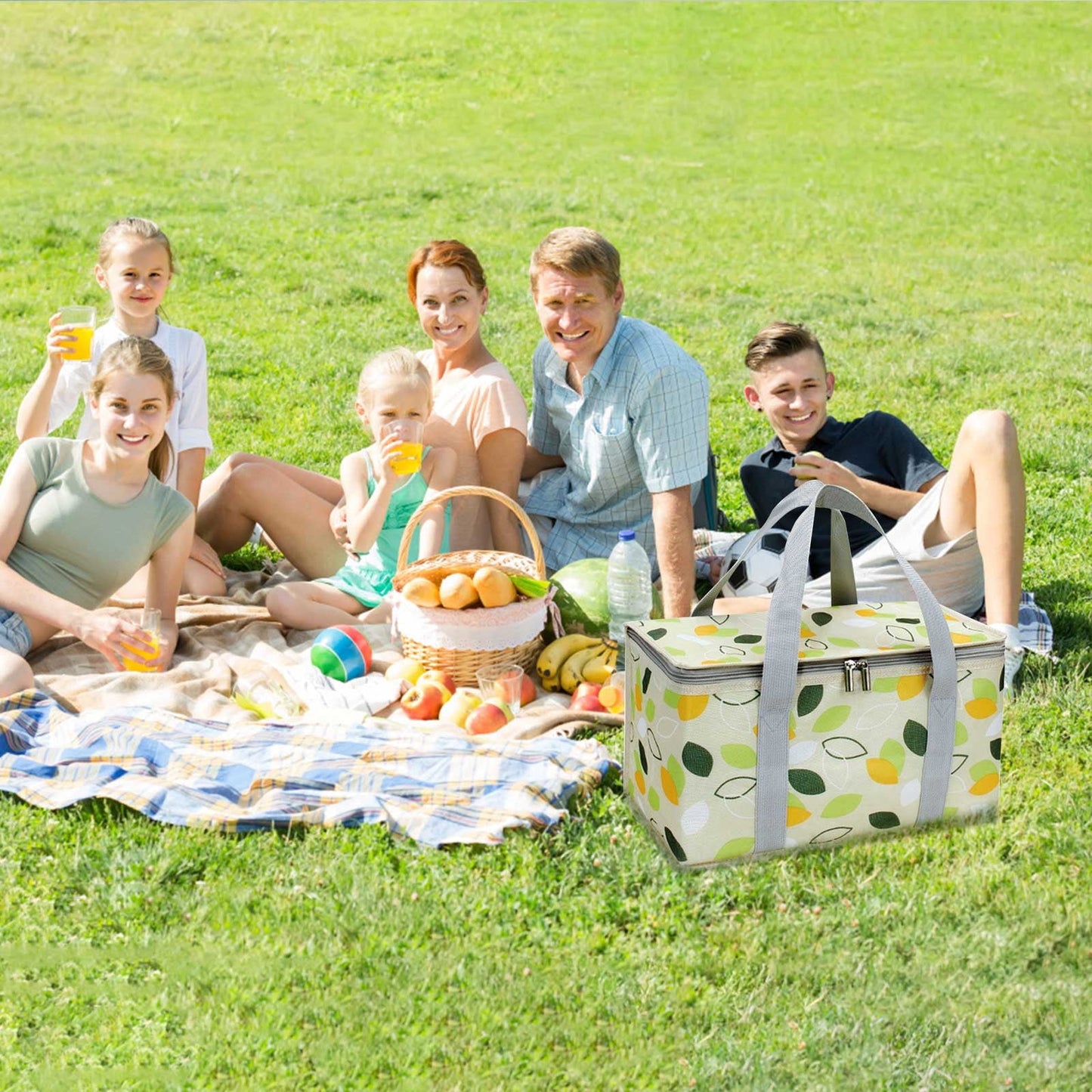 Potrochi Green Insulated Collapsible Cooler Bag for Groceries and Picnics Green V1189-LWWAL-20260325-00613
