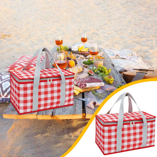 Potrochi Green Insulated Collapsible Cooler Bag for Groceries and Picnics Red V1189-LWWAL-20260325-00614