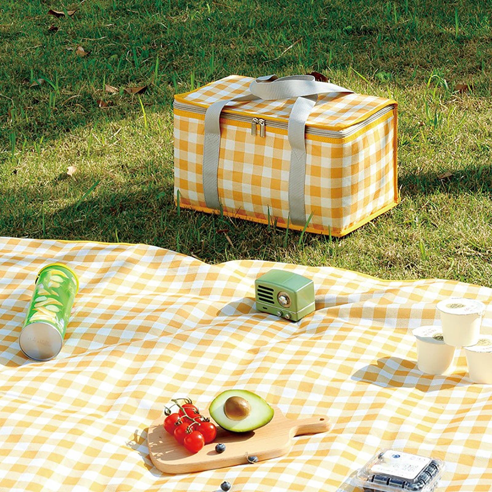Potrochi Green Insulated Collapsible Cooler Bag for Groceries and Picnics yellow V1189-LWWAL-20260325-00615