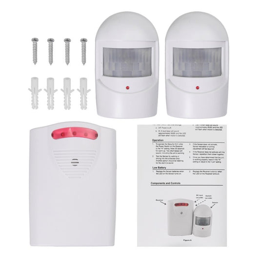 Sueriy Wireless Driveway Alarm Alert System Security Garage Intruder PIR Motion Sen Sor with 1 Receiver and 2 V1189-LWWAL-20260325-00616