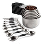 16Pc Magnetic Stainless Steel Measuring Cups & Spoons Set, 7 Heavy Duty Cups,8 Double Sided Spoons with V1189-LWWAL-20260325-00627