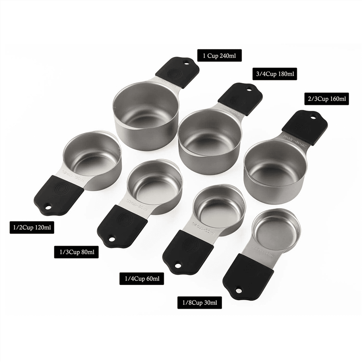 16Pc Magnetic Stainless Steel Measuring Cups & Spoons Set, 7 Heavy Duty Cups,8 Double Sided Spoons with V1189-LWWAL-20260325-00627