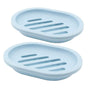 2-Pack Soap Dish with Drain, Soap Holder, Soap Saver, Easy Cleaning, Dry, Stop Mushy Soap (Gray) Blue V1189-LWWAL-20260325-00629