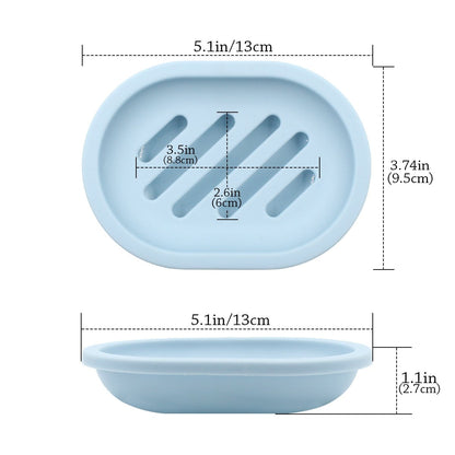 2-Pack Soap Dish with Drain, Soap Holder, Soap Saver, Easy Cleaning, Dry, Stop Mushy Soap (Gray) Blue V1189-LWWAL-20260325-00629