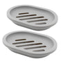 2-Pack Soap Dish with Drain, Soap Holder, Soap Saver, Easy Cleaning, Dry, Stop Mushy Soap (Gray) Gray V1189-LWWAL-20260325-00630