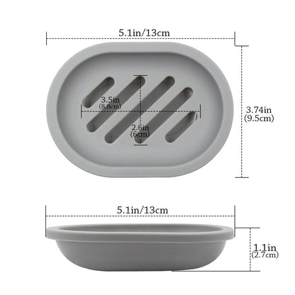 2-Pack Soap Dish with Drain, Soap Holder, Soap Saver, Easy Cleaning, Dry, Stop Mushy Soap (Gray) Gray V1189-LWWAL-20260325-00630