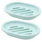 2-Pack Soap Dish with Drain, Soap Holder, Soap Saver, Easy Cleaning, Dry, Stop Mushy Soap (Gray) Green V1189-LWWAL-20260325-00631