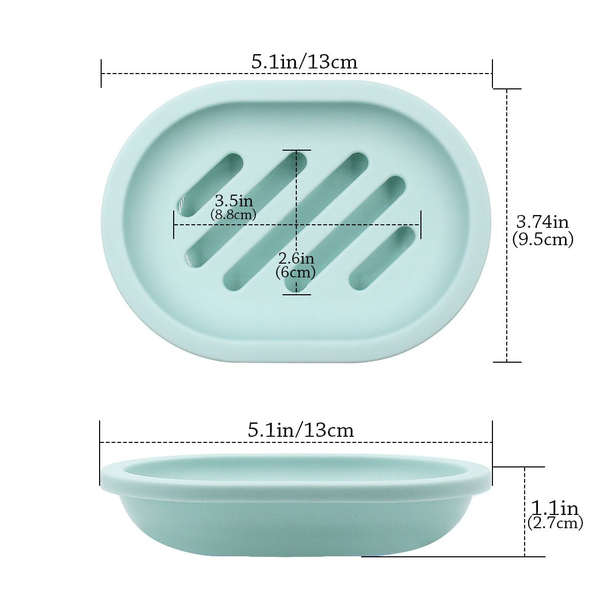 2-Pack Soap Dish with Drain, Soap Holder, Soap Saver, Easy Cleaning, Dry, Stop Mushy Soap (Gray) Green V1189-LWWAL-20260325-00631