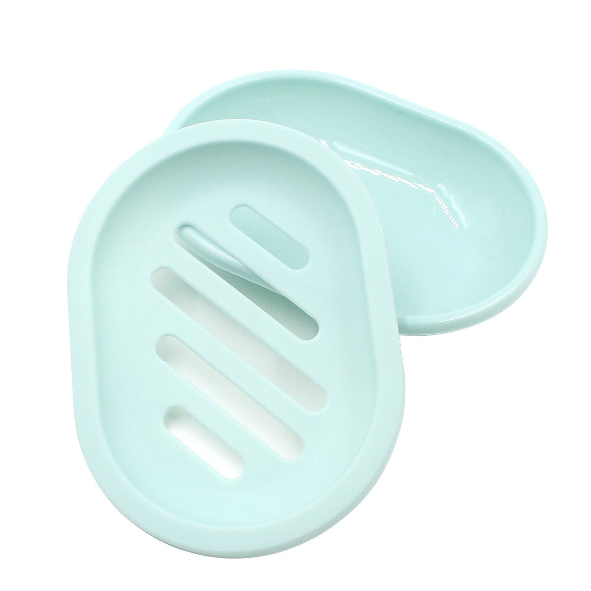 2-Pack Soap Dish with Drain, Soap Holder, Soap Saver, Easy Cleaning, Dry, Stop Mushy Soap (Gray) Green V1189-LWWAL-20260325-00631
