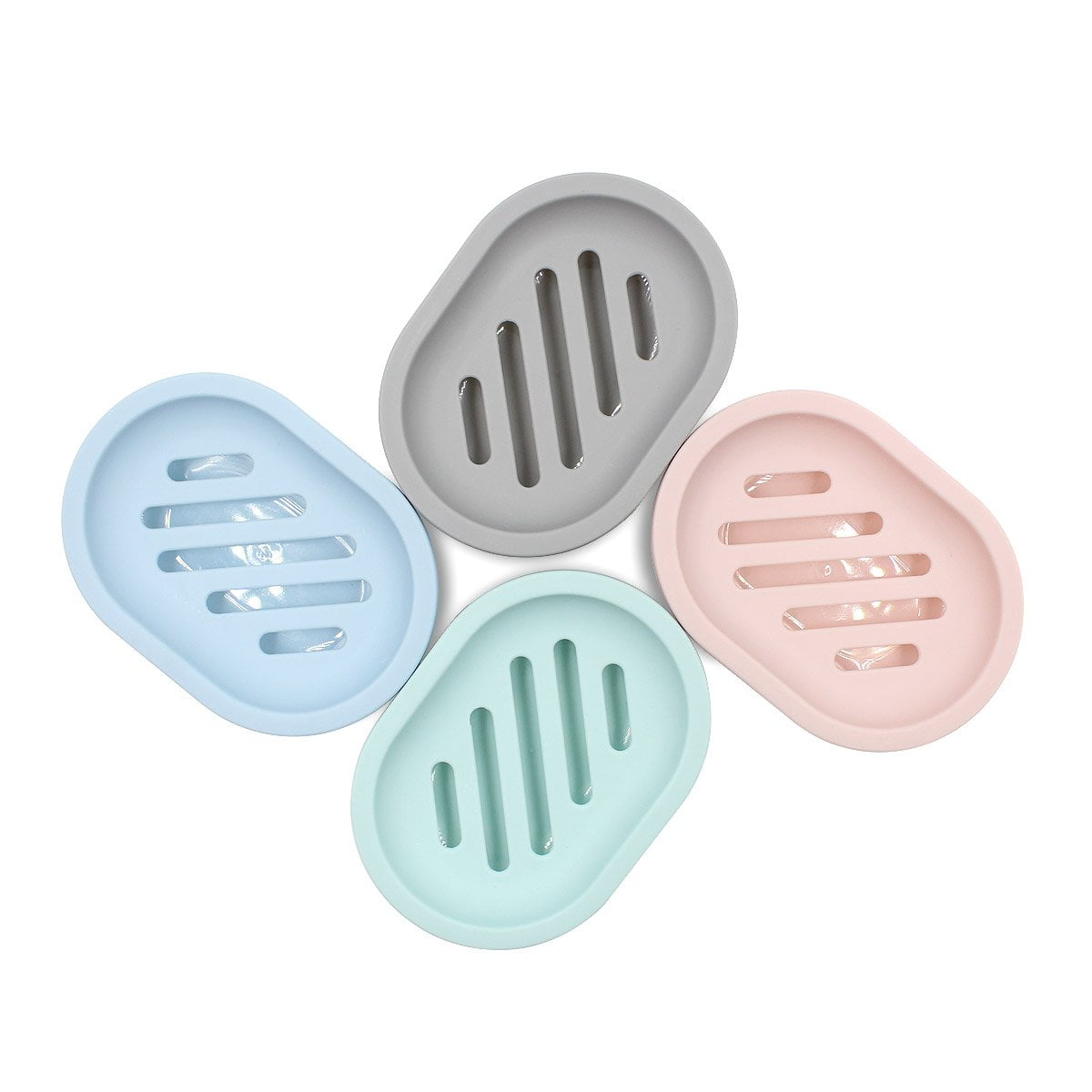 2-Pack Soap Dish with Drain, Soap Holder, Soap Saver, Easy Cleaning, Dry, Stop Mushy Soap (Gray) Green V1189-LWWAL-20260325-00631