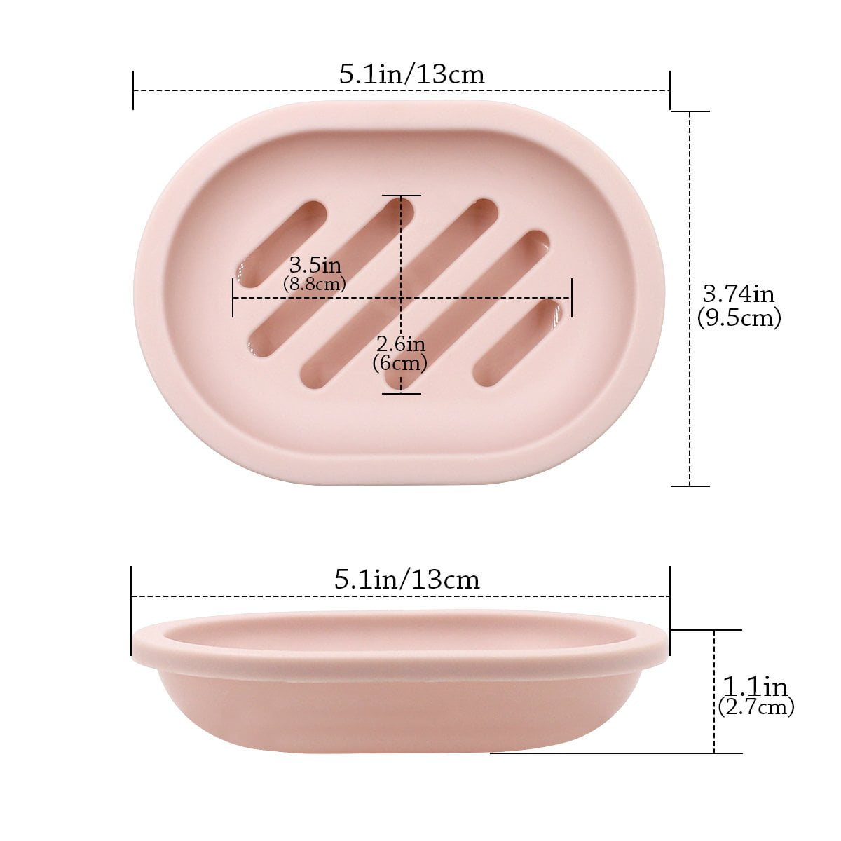 2-Pack Soap Dish with Drain, Soap Holder, Soap Saver, Easy Cleaning, Dry, Stop Mushy Soap (Gray) Pink V1189-LWWAL-20260325-00632