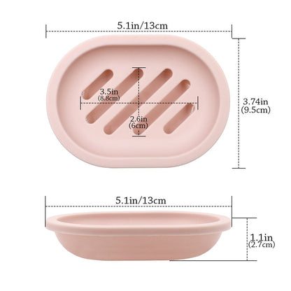 2-Pack Soap Dish with Drain, Soap Holder, Soap Saver, Easy Cleaning, Dry, Stop Mushy Soap (Gray) Pink V1189-LWWAL-20260325-00632