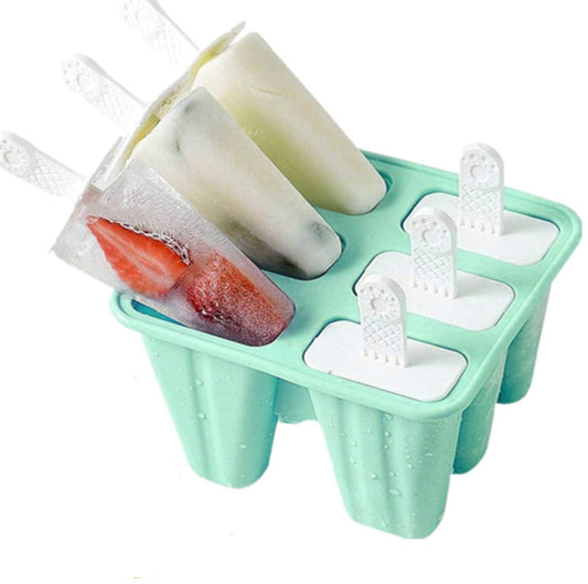 Silicone Ice Pop Molds 6-Well Easy Release, BPA Free Silicone Ice Cream Mold Green V1189-LWWAL-20260325-00643