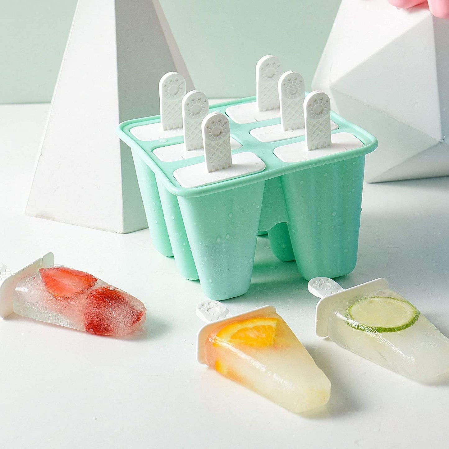 Silicone Ice Pop Molds 6-Well Easy Release, BPA Free Silicone Ice Cream Mold Green V1189-LWWAL-20260325-00643