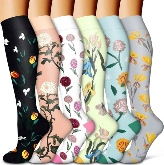 6Pairs Compression Socks for Women and Men - Best for Circulation, Running, Athletic, Recover, Nurse, Travel V1189-LWWAL-20260325-00644