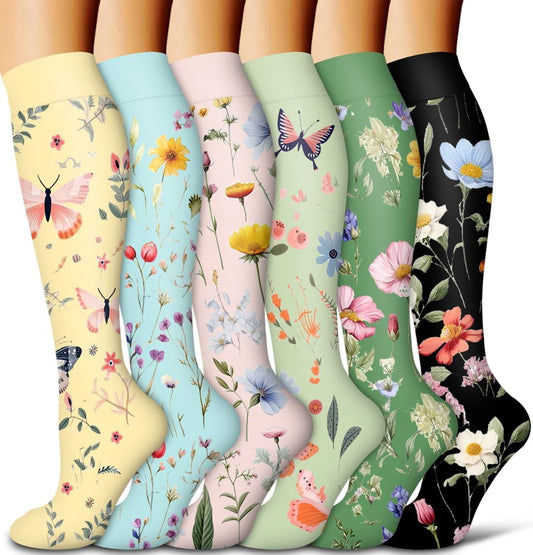 6Pairs Compression Socks for Women and Men - Best for Circulation, Running, Athletic, Recover, Nurse, Travel V1189-LWWAL-20260325-00645