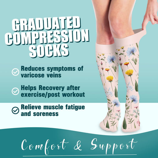 6Pairs Compression Socks for Women and Men - Best for Circulation, Running, Athletic, Recover, Nurse, Travel V1189-LWWAL-20260325-00645