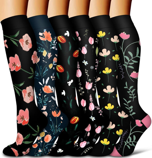 6Pairs Compression Socks for Women and Men - Best for Circulation, Running, Athletic, Recover, Nurse, Travel V1189-LWWAL-20260325-00647