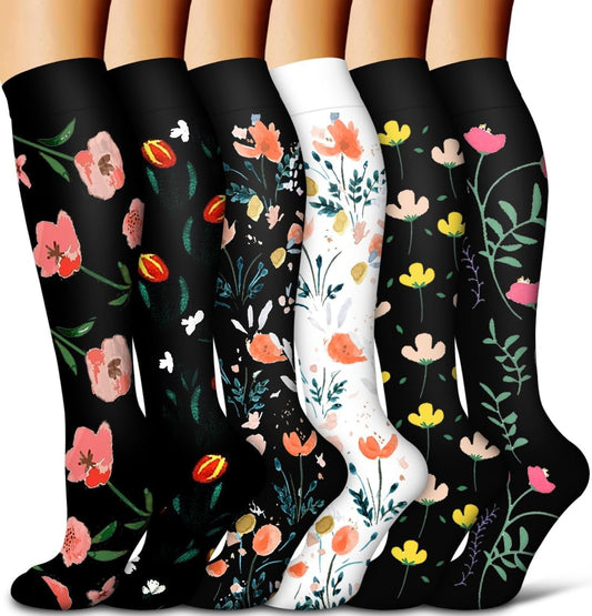 6Pairs Compression Socks for Women and Men - Best for Circulation, Running, Athletic, Recover, Nurse, Travel V1189-LWWAL-20260325-00648