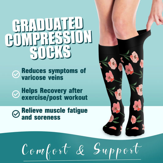 6Pairs Compression Socks for Women and Men - Best for Circulation, Running, Athletic, Recover, Nurse, Travel V1189-LWWAL-20260325-00648