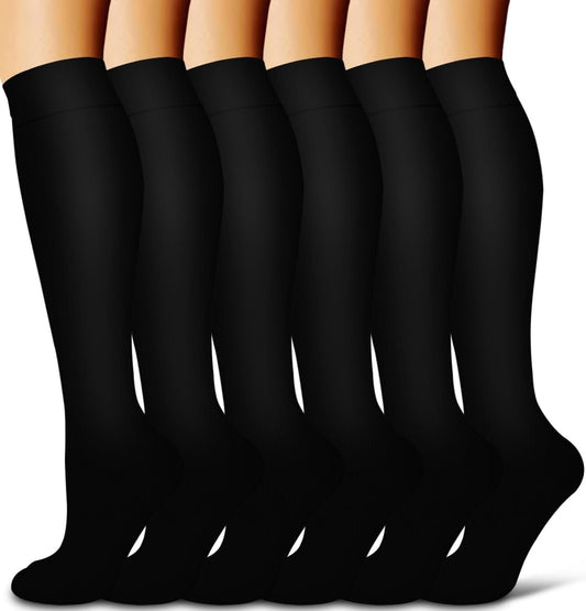 6Pairs Compression Socks for Women and Men - Best for Circulation, Running, Athletic, Recover, Nurse, Travel V1189-LWWAL-20260325-00649