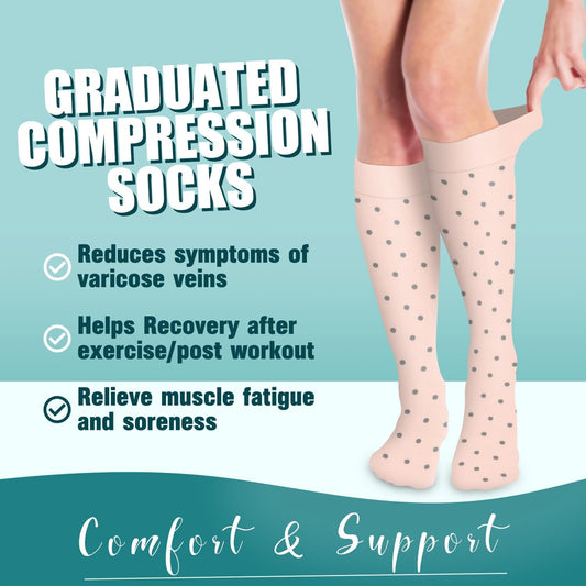6Pairs Compression Socks for Women and Men - Best for Circulation, Running, Athletic, Recover, Nurse, Travel V1189-LWWAL-20260325-00650