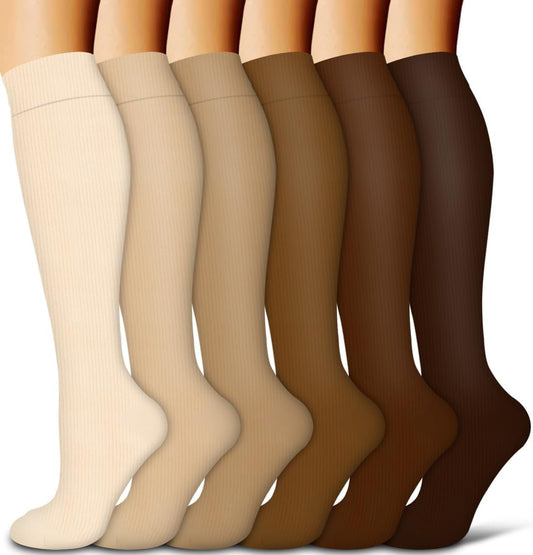6Pairs Compression Socks for Women and Men - Best for Circulation, Running, Athletic, Recover, Nurse, Travel V1189-LWWAL-20260325-00652