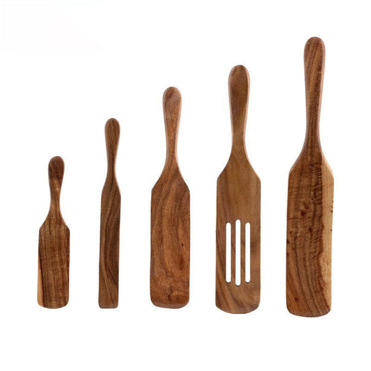 Clearance!! Wooden Spurtle Teak Spurtles Kitchen Tools Wooden Spatula for Cooking Wood Utensils Non Stick V1189-LWWAL-20260325-00656