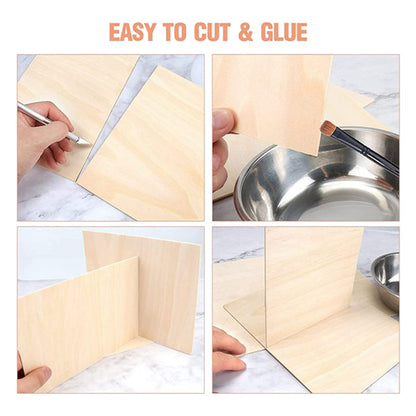 10 Pack Unfinished Wood Sheets,Balsa Thin Board for House Aircraft Ship Boat Arts and Crafts,DIY Ornaments V1189-LWWAL-20260325-00658