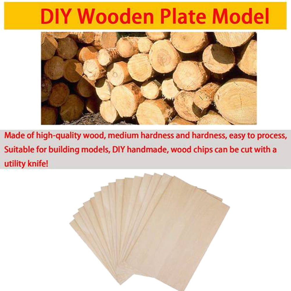 10 Pack Unfinished Wood Sheets,Balsa Thin Board for House Aircraft Ship Boat Arts and Crafts,DIY Ornaments V1189-LWWAL-20260325-00658