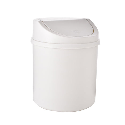 Walbest Desktop Mini Cute Trash Can with Swing Lid, Space Saving PP Plastic Cylindrical Tiny Garbage Can, V1189-LWWAL-20260325-00676