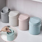 Walbest Desktop Mini Cute Trash Can with Swing Lid, Space Saving PP Plastic Cylindrical Tiny Garbage Can, V1189-LWWAL-20260325-00677