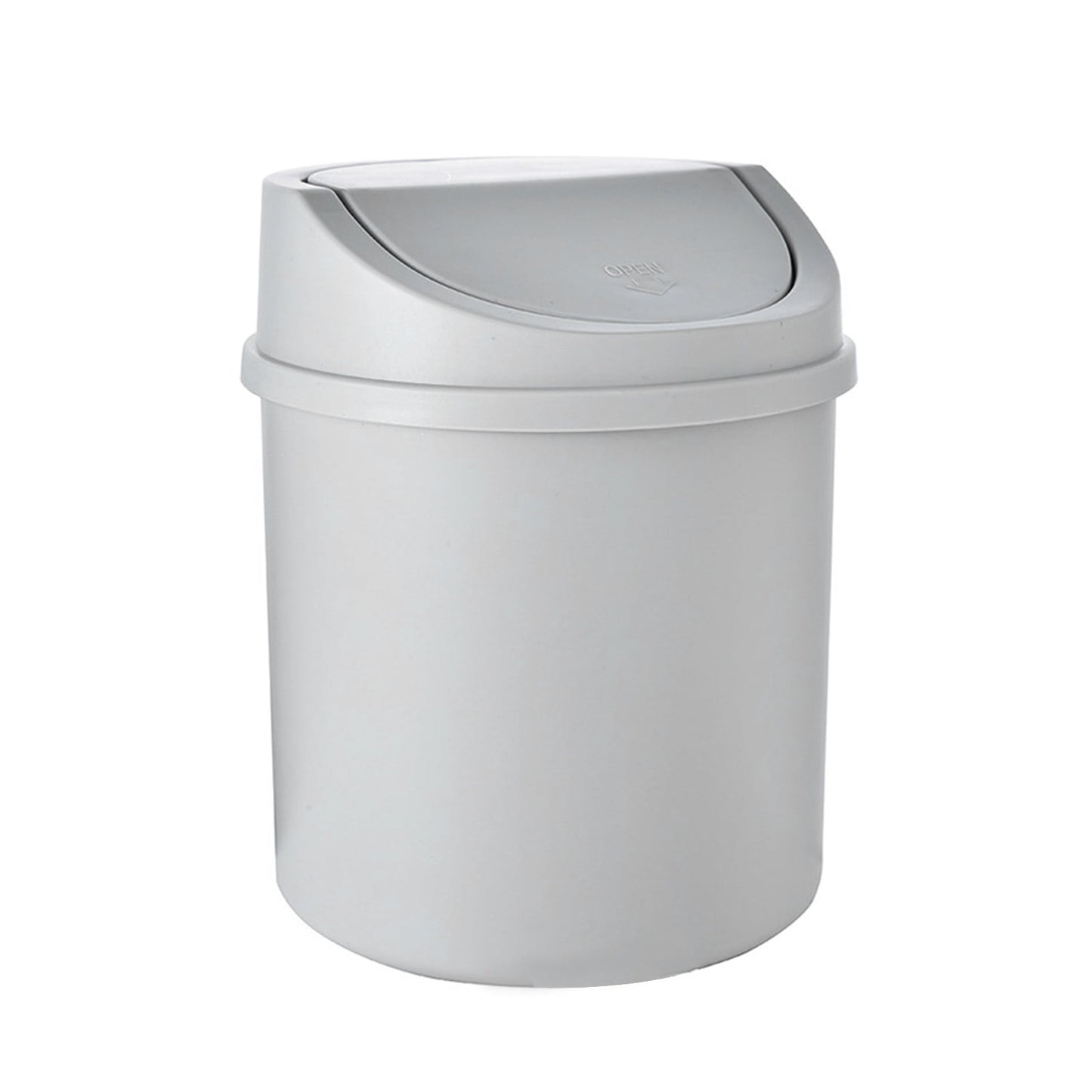 Walbest Desktop Mini Cute Trash Can with Swing Lid, Space Saving PP Plastic Cylindrical Tiny Garbage Can, V1189-LWWAL-20260325-00677
