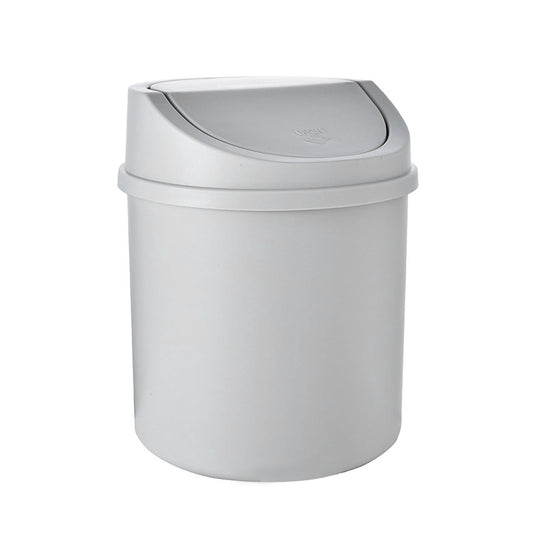 Walbest Desktop Mini Cute Trash Can with Swing Lid, Space Saving PP Plastic Cylindrical Tiny Garbage Can, V1189-LWWAL-20260325-00677