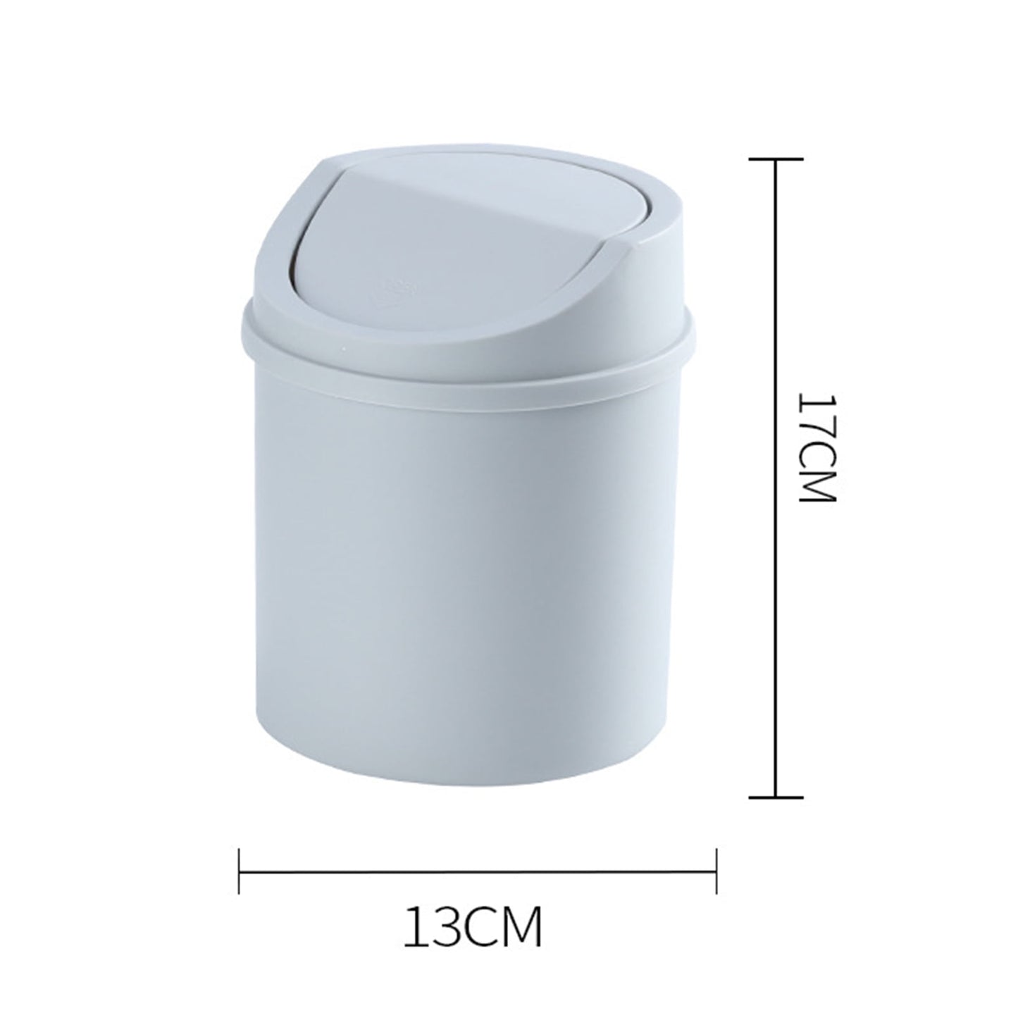 Walbest Desktop Mini Cute Trash Can with Swing Lid, Space Saving PP Plastic Cylindrical Tiny Garbage Can, V1189-LWWAL-20260325-00677