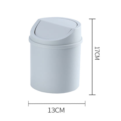 Walbest Desktop Mini Cute Trash Can with Swing Lid, Space Saving PP Plastic Cylindrical Tiny Garbage Can, V1189-LWWAL-20260325-00677