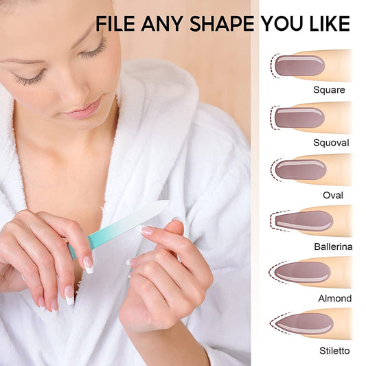 3 Pack Glass Nail File, Fingernail File for Natural Nail Professional Manicure Nail Tool Gentle Nail Care V1189-LWWAL-20260325-00686